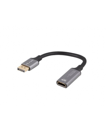 Kabel adapter Lanberg Displayport (M) -> HDMI (F) 4K na kablu 20cm srebrny