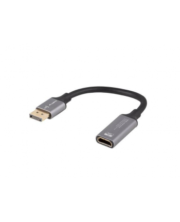 Kabel adapter Lanberg Displayport (M) -> HDMI (F) 8K na kablu 20cm srebrny