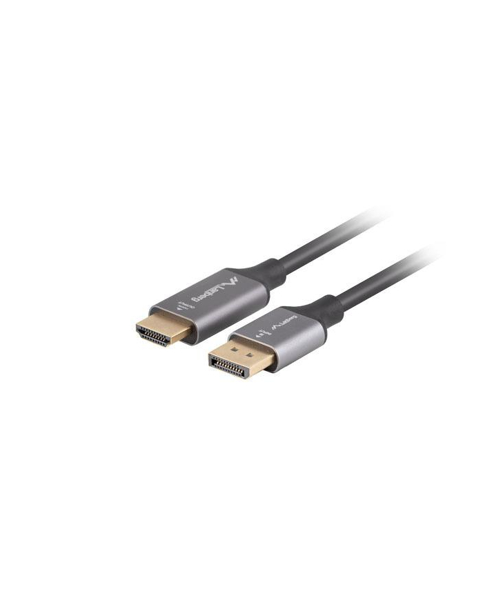 Kabel adapter Lanberg Displayport (M) -> HDMI (M) 1M 4K czarno-srebrny główny