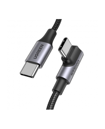 Ugreen USB-C do USB-C, kątowy US334 5A, PD 100W, 1m czarny nr 1