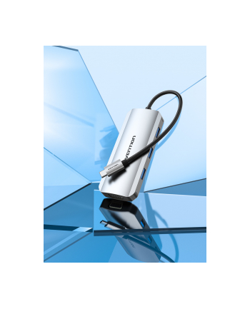 Vention USB-C do HDMI, VGA, 3x USB 3.0, PD 15cm TOIHB (szary) Stacja dokująca USB-C - HDMI, VGA, 3x USB 3.0, PD