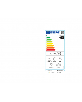 LG | Pralka | F4WR711S2W | Klasa efektywności energetycznej A - 10% | Załadunek od przodu | Pojemność prania 11 kg | 1400 obr/min | Głębokość: 55,5 cm | Szerokość 60 cm | Wyświetlacz | DOPROWADZIŁO | Funkcja pary | Napęd bezpośredni | Sieć Wi-Fi | B