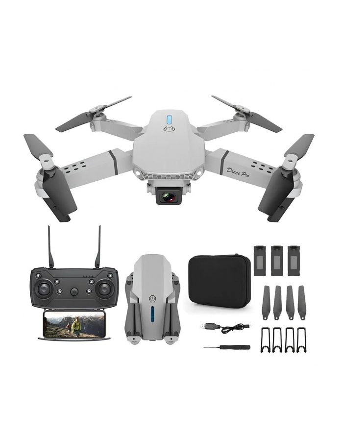 extralink Dron E88 Pro | Zestaw dron + 3 baterie + pokrowiec | 1800mAh główny