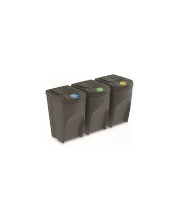 prosperplast KED-EN KOSZ NA ŚMIECI SORTIBOX 35L SET 3 - SZARY KAMIENNY