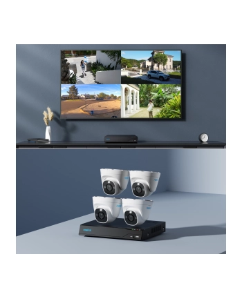 Reolink Nvs8-8Md4 Lan Ip-Zestaw Monitorujący 8-Kanałowy Z 4 Kamerami