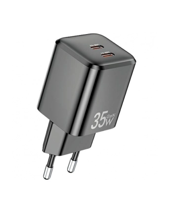 awei Ładowarka sieciowa GaN 35W 2xUSB-C PD65-(wersja europejska) Czarna