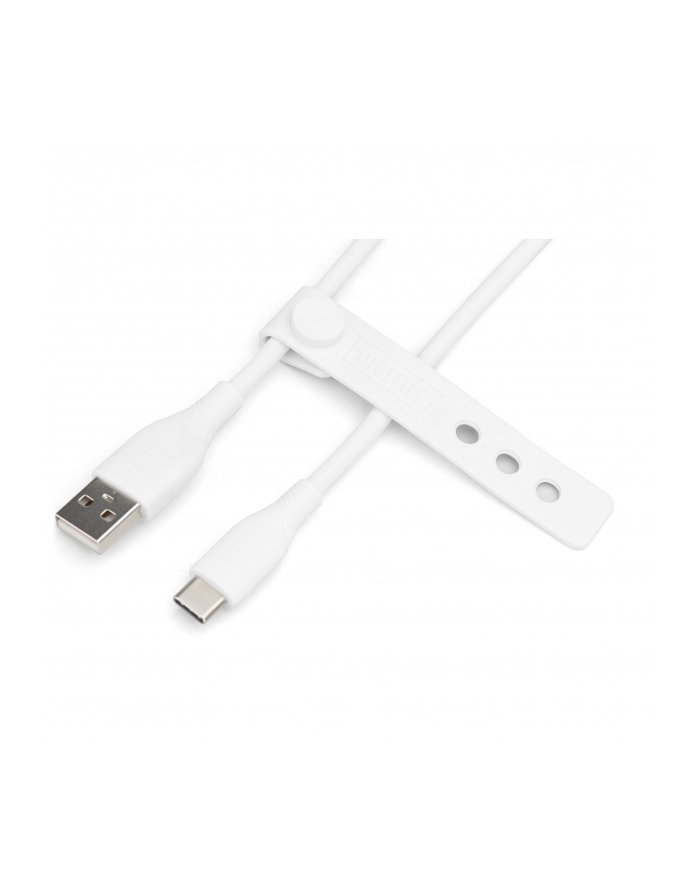 digitus Kabel zasilający silikonowy USB-A - USB-C, USB 2.0 60W, 0,5m Biały główny