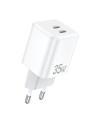 awei Ładowarka sieciowa GaN 35W 2xUSB-C PD65-(wersja europejska) Biała