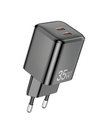 awei Ładowarka sieciowa GaN 35W 2xUSB-C PD65-(wersja europejska) Czarna