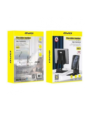 awei Uchwyt biurkowy X23 uniwersalny telefon tablet Czarny
