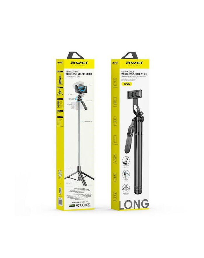 awei Uchwyt Selfie stick X56 aluminiowy uniwerslany tripod Bluetooth główny