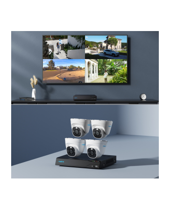 Reolink Nvs8-8Md4 Lan Ip-Zestaw Monitorujący 8-Kanałowy Z 4 Kamerami