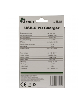 Inter-Tech Argus PD-2065 USB Typ-C PD 6 (88882222)