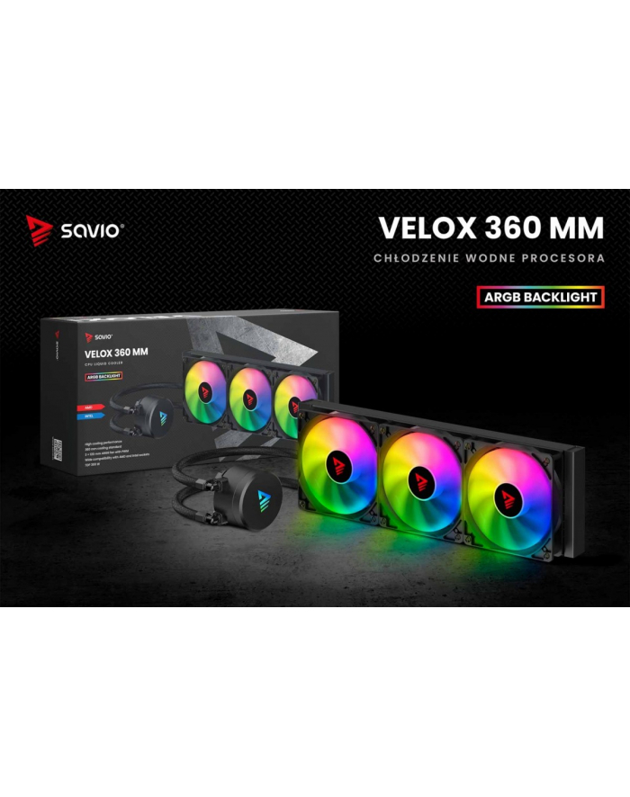 savio Chłodzenie wodne CPU ARGB VELOX 360mm główny