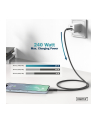 digitus Kabel połączeniowy silikonowy USB-C - USB-C, USB 4 Gen3 40G 8K 240W, 0,5m Czarny - nr 17