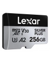 Lexar 256GB microSDXC Professional SILVER Plus UHS-I A2 V30 U3 4K microSDXC | 256GB | UHS-I | U3 | A2 | V30 | 4K | Odczyt do 205 MB/s | Zapis do 150MB/s | Adapter SD - nr 1