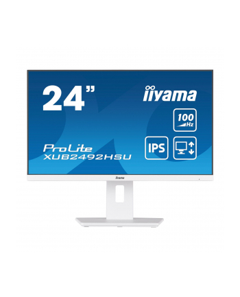 IIYAMA XUB2492HSU-W6 24inch ETE IPS-panel FHD 100Hz 250cd/m2 HDMI White Speakers 15cm Height Adj. Stand Pivot (P) nr 1