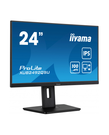 IIYAMA XUB2492QSU-B1 24inch ETE IPS-panel 2560x1440 100Hz QHD 300cd/m2 0.5ms MPRT FreeSync HDMI DP 15cm Height Adj. Stand (P)