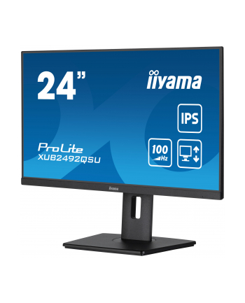 IIYAMA XUB2492QSU-B1 24inch ETE IPS-panel 2560x1440 100Hz QHD 300cd/m2 0.5ms MPRT FreeSync HDMI DP 15cm Height Adj. Stand (P)