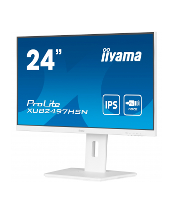 IIYAMA XUB2497HSN-W2 24inch IPS FHD 300cd/m2 1ms HDMI DP DP OUT 3xUSB 3.2 USB C 7.5W LAN Speakers 15cm Height Adj. Stand White (P)