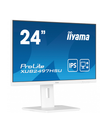 IIYAMA XUB2497HSU-W2 24inch IPS FHD 100Hz Adaptive Sync 300cd/m2 1ms HDMI DP 2xUSB 2.0 Speakers 15cm Height Adj. Stand White (P) nr 1