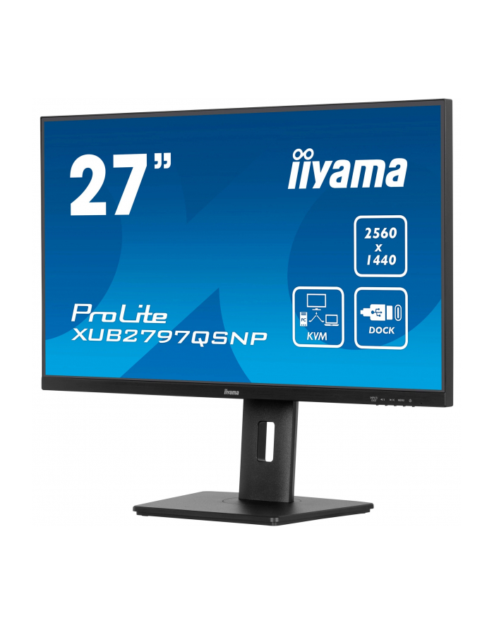 IIYAMA XUB2797QSNP-B1 27inch IPS WQHD 100Hz 300cd/m2 1ms HDMI DP Speakers (P) główny