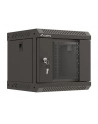 Szafa instacyjna Rack Lanberg Wisząca 10'' 4U 300x300 Drzwi Przeszkolone (flat pack) Czarna - nr 1
