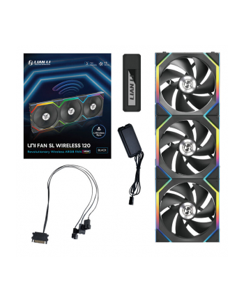 Lian Li UNI FAN SL Bezprzewodowy wentylator ARGB PWM, 3-pak z kontrolerem - 120 mm,
