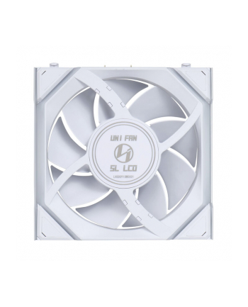 Lian Li UNI FAN SL Bezprzewodowy wentylator LCD, ARGB, PWM, 3-pak z kontrolerem - 120 mm, biały