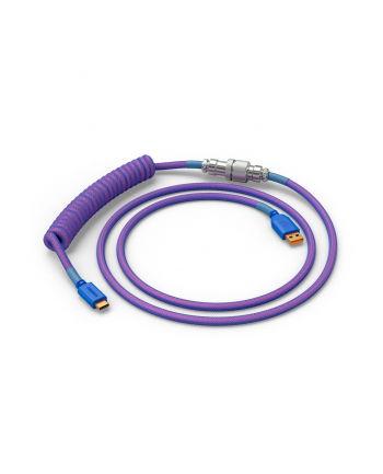 Glorious GMMK Coiled Cable Nebula, spiralny, USB-C/USB-A - fioletowy/srebrny