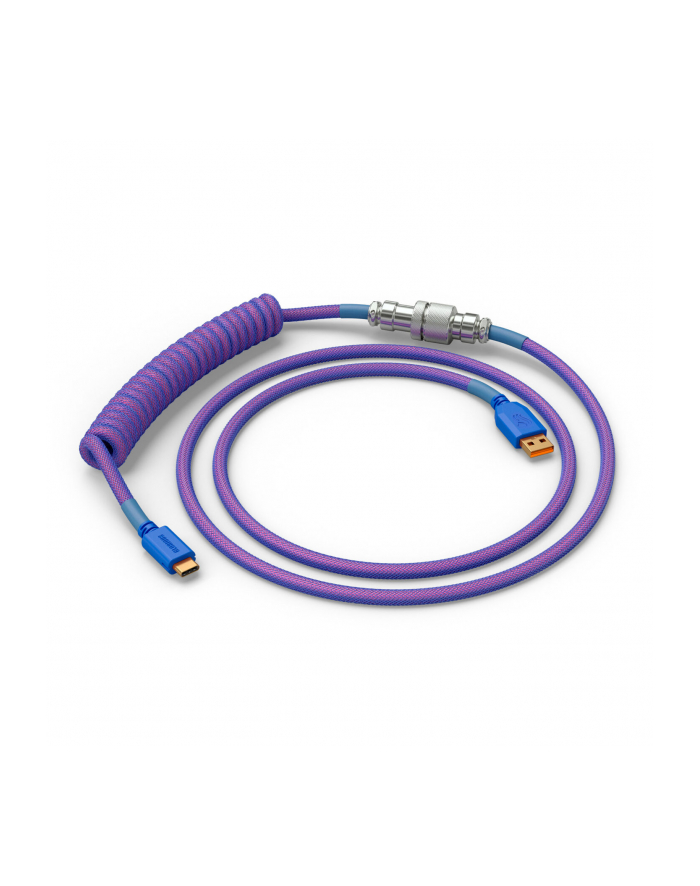 Glorious GMMK Coiled Cable Nebula, spiralny, USB-C/USB-A - fioletowy/srebrny główny
