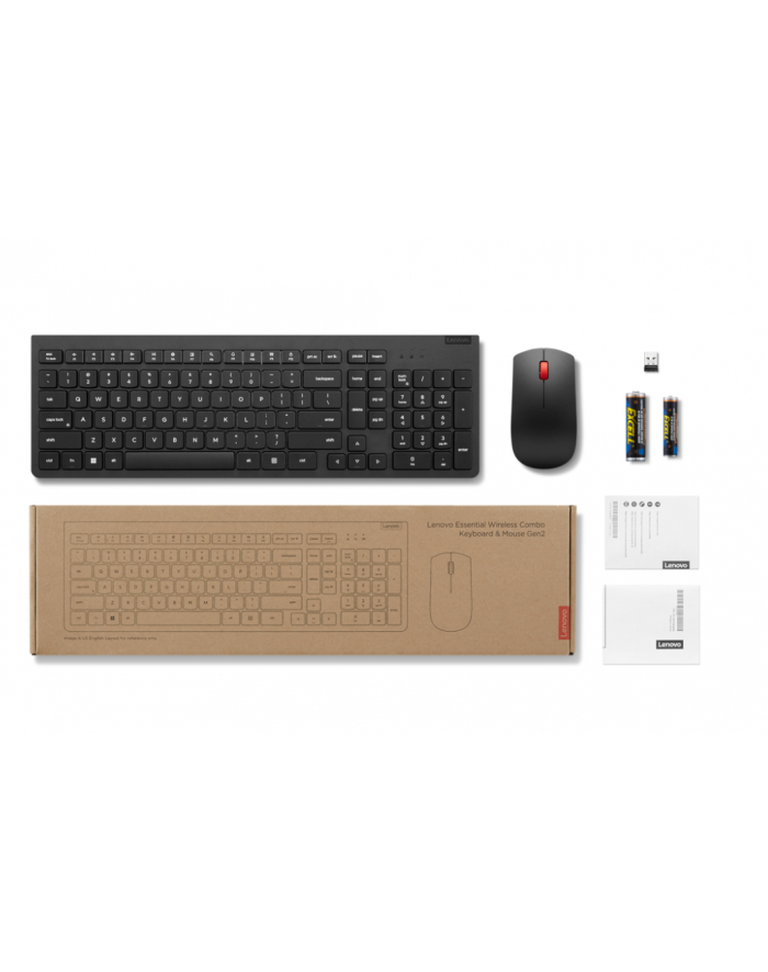 Lenovo | Podstawowa bezprzewodowa klawiatura i mysz combo Gen2 | Zestaw klawiatury i myszy | 2,4 GHz | litewski | Czarny główny