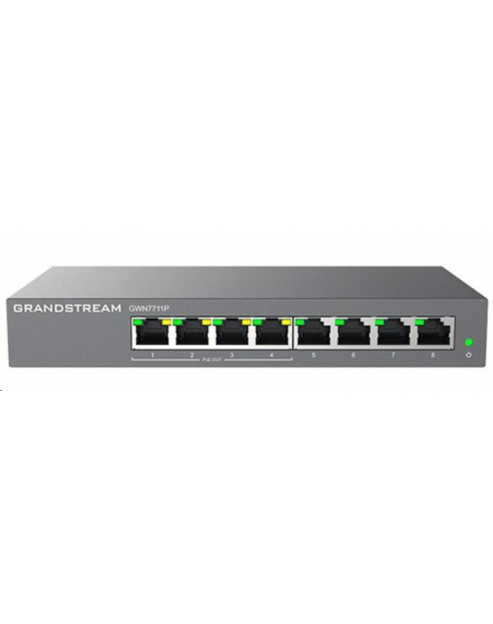 Tryb wyjścia Grandstream GWN 7711P 8x GbE RJ45, 4x PoE/PoE+ lub +24VDC Chmura główny