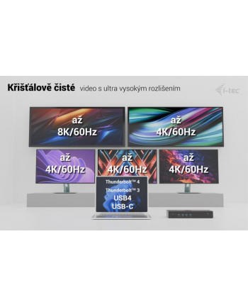 I-TEC Universal 5x 4K Display DS 5x 4K 2x DP 3x HDMI 1x 2.5GLAN 2x USB-C Gen.2 3x USB 3.2 Gen.2 1x Audio/Mic Jack PD 100W KL