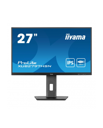 iiyama Monitor 27 cali XUB2797HSN-B2 IPS,FHD,USB-C Dock,HAS,300cd