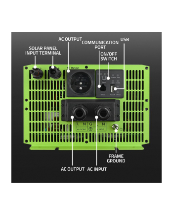 qoltec Przetwornica solarna 3w1 z funkcją ładowania AC | MPPT | UPS |   ATS | 3000W | 6000W | 12V na 230V | Czysty Sinus