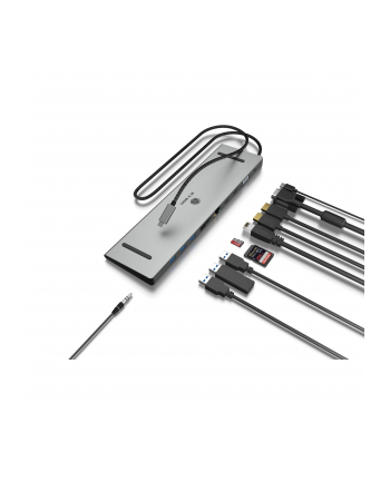 icybox Stacja dokująca IB-DK2106a-CPD 11 w 1, 2x HDMI, 1x VGA, LAN, czytnik kart, 3x USB, 100W PD