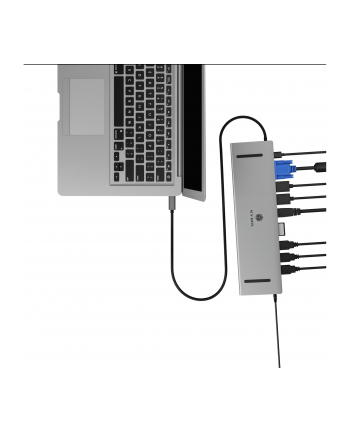 icybox Stacja dokująca IB-DK2106a-CPD 11 w 1, 2x HDMI, 1x VGA, LAN, czytnik kart, 3x USB, 100W PD