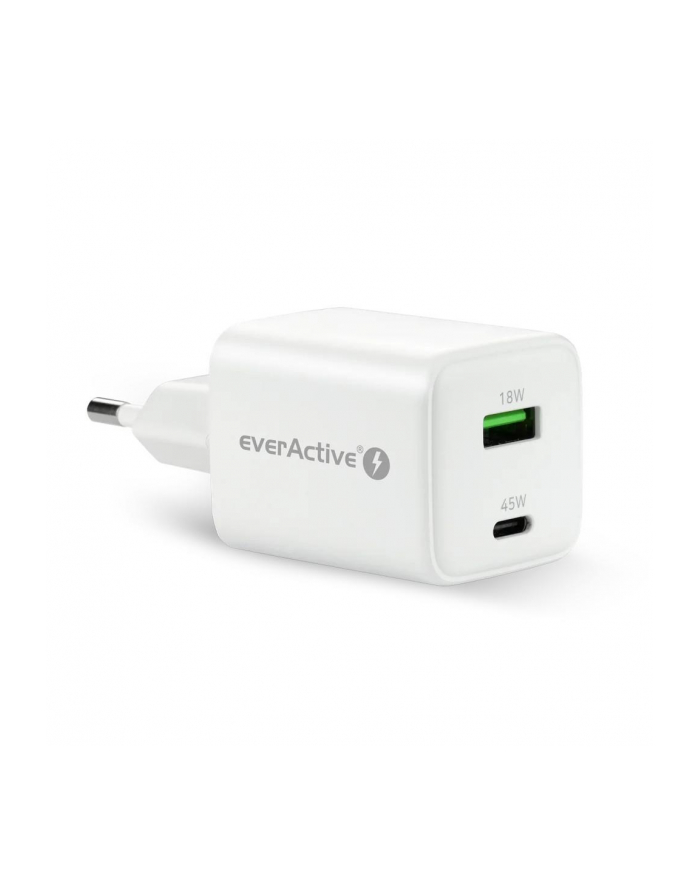 everactive Ładowarka sieciowa GaN 1X USB, 1X USB-C 45W QC4+ PD Biała główny