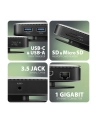 axagon HMC-UFO Wieloportowy hub 9in1 USB-C 3.2 Gen 2 10Gbps HDMI M.2 NVMe/SATA audio PD100W microSD LAN - nr 28