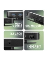 axagon HMC-UFO Wieloportowy hub 9in1 USB-C 3.2 Gen 2 10Gbps HDMI M.2 NVMe/SATA audio PD100W microSD LAN - nr 62