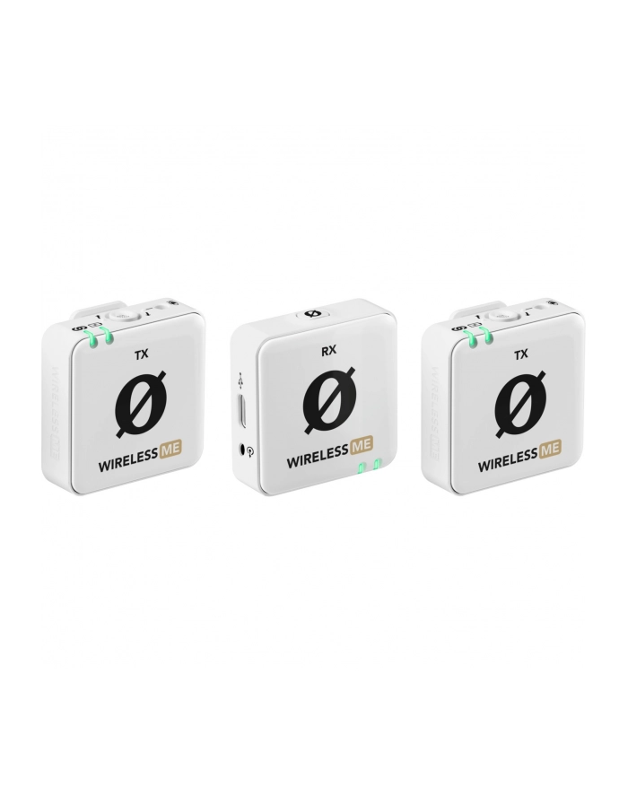 ROD-E Wireless ME Dual White  - Kompaktowy bezprzewodowy system mikrofonowy z dwoma nadajnikami do nagrywania dwukanałowego (biały) główny