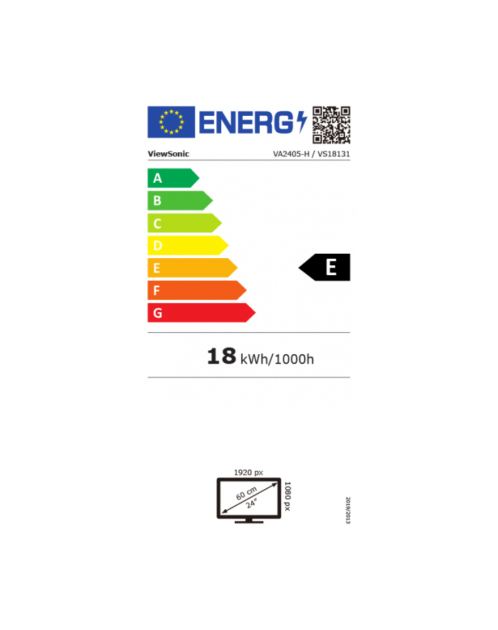 Viewsonic LED LCD VA2405-H - 59.9 cm (23.6'') 1920 x 1080 pixels Full HD 4 ms Black (VA2405H) główny