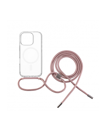 Fixed Etui Magpure Neck Do Magsafe Do Iphone 16 Pro, Przezroczyste Z Różową Smyczką