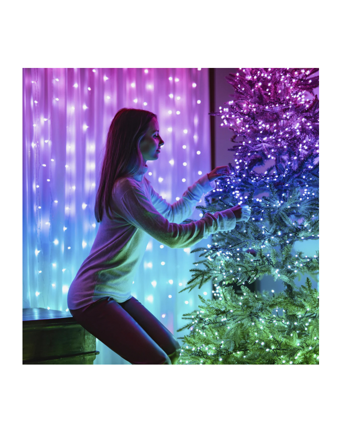 Lampki choinkowe Twinkly Strings 750 RGB LED, czarny przewód, 60 m, IP44 główny