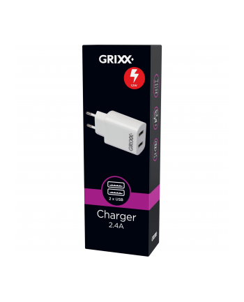 Grixx Optimum Power Adapter Dual Usb (GROPADUSB01)