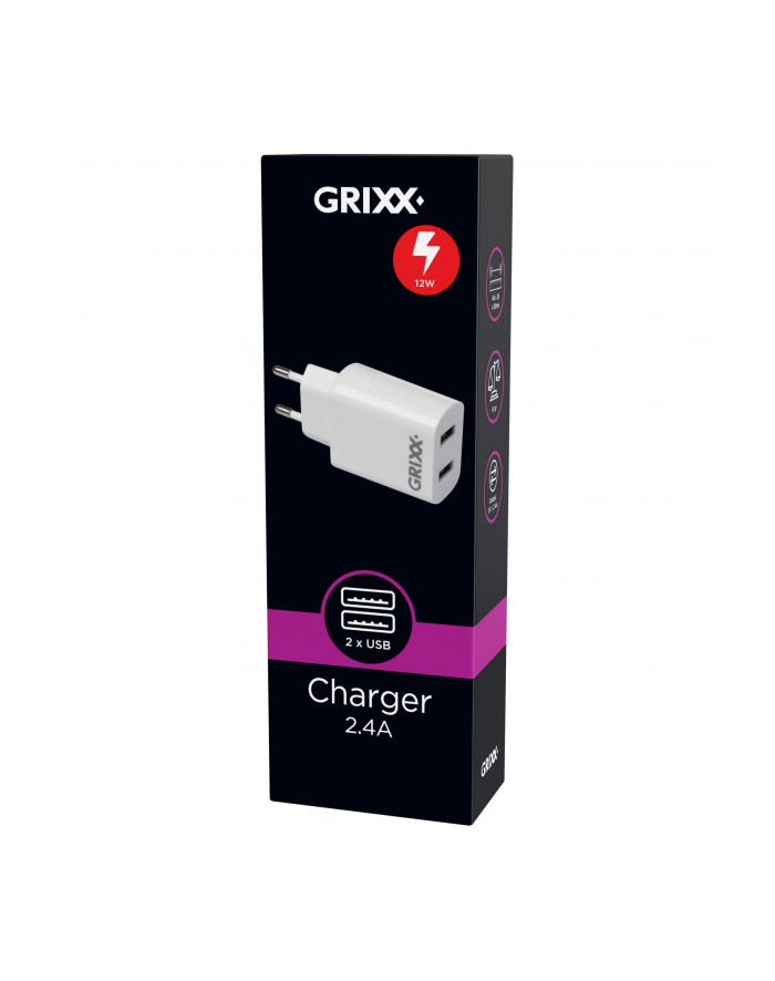 Grixx Optimum Power Adapter Dual Usb (GROPADUSB01) główny