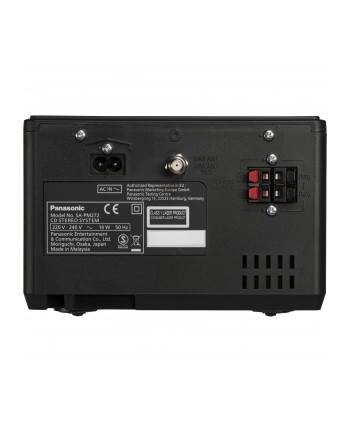 Panasonic SC-PM272 Mikrowieża z CD, radiem FM i Bluetooth (DAB+, 20W, system głośników 10 cm z otworem bass reflex, Bluetooth Remaster), srebrna