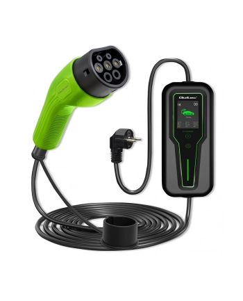 Ładowarka Qoltec do samochodu elektrycznego EV  z regulacją 2w1 typ2 | 3.5kW | 230V | LCD | Przenośna | Wallbox | 5m
