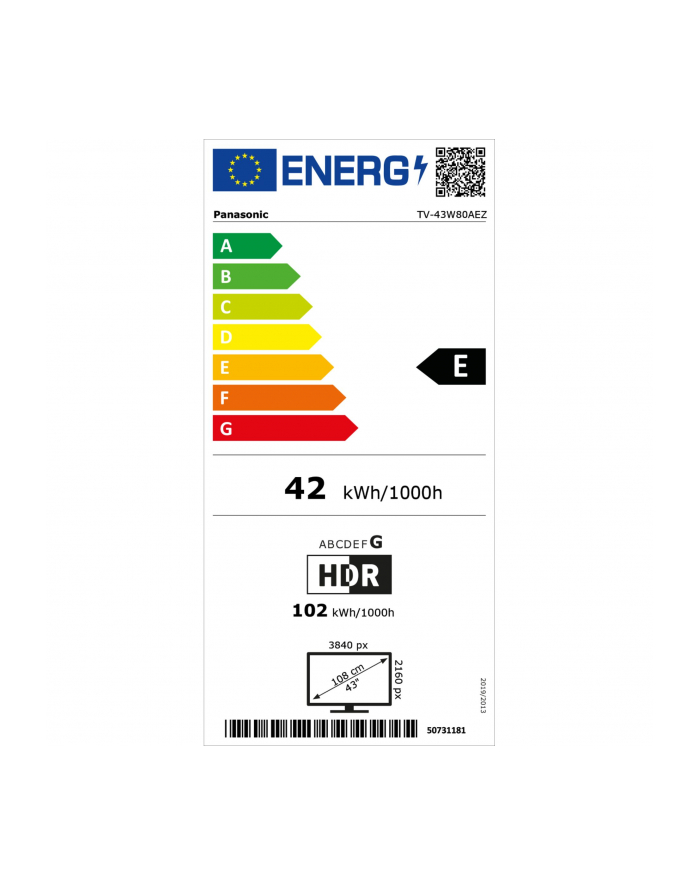 Panasonic TV-43W80AEZ czarny główny